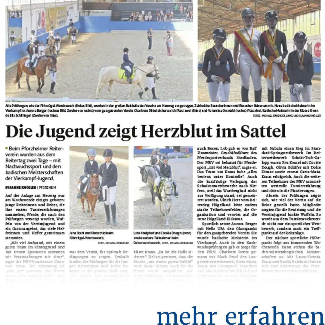 Die Jugend zeigt Herzblut im Sattel