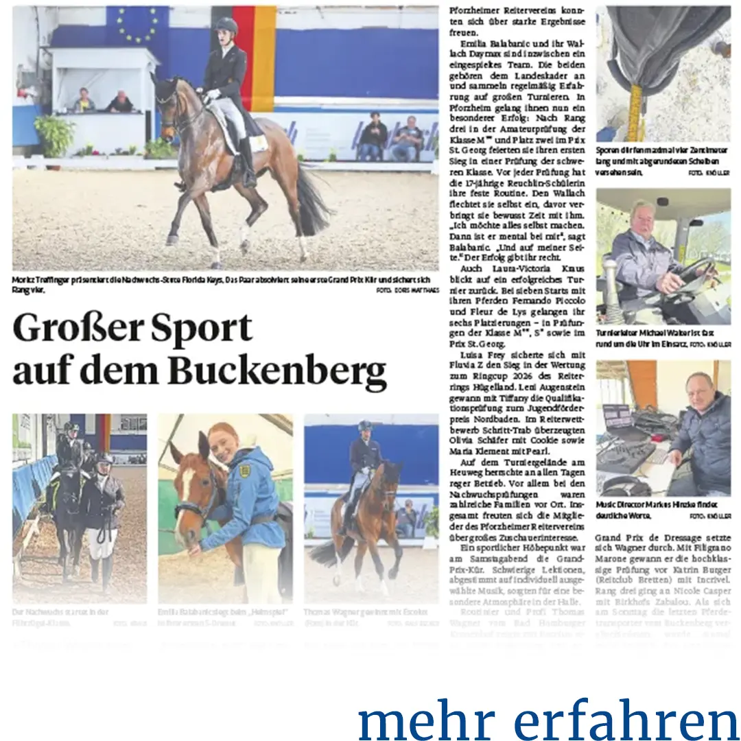 Grosser Sport auf dem Buckenberg