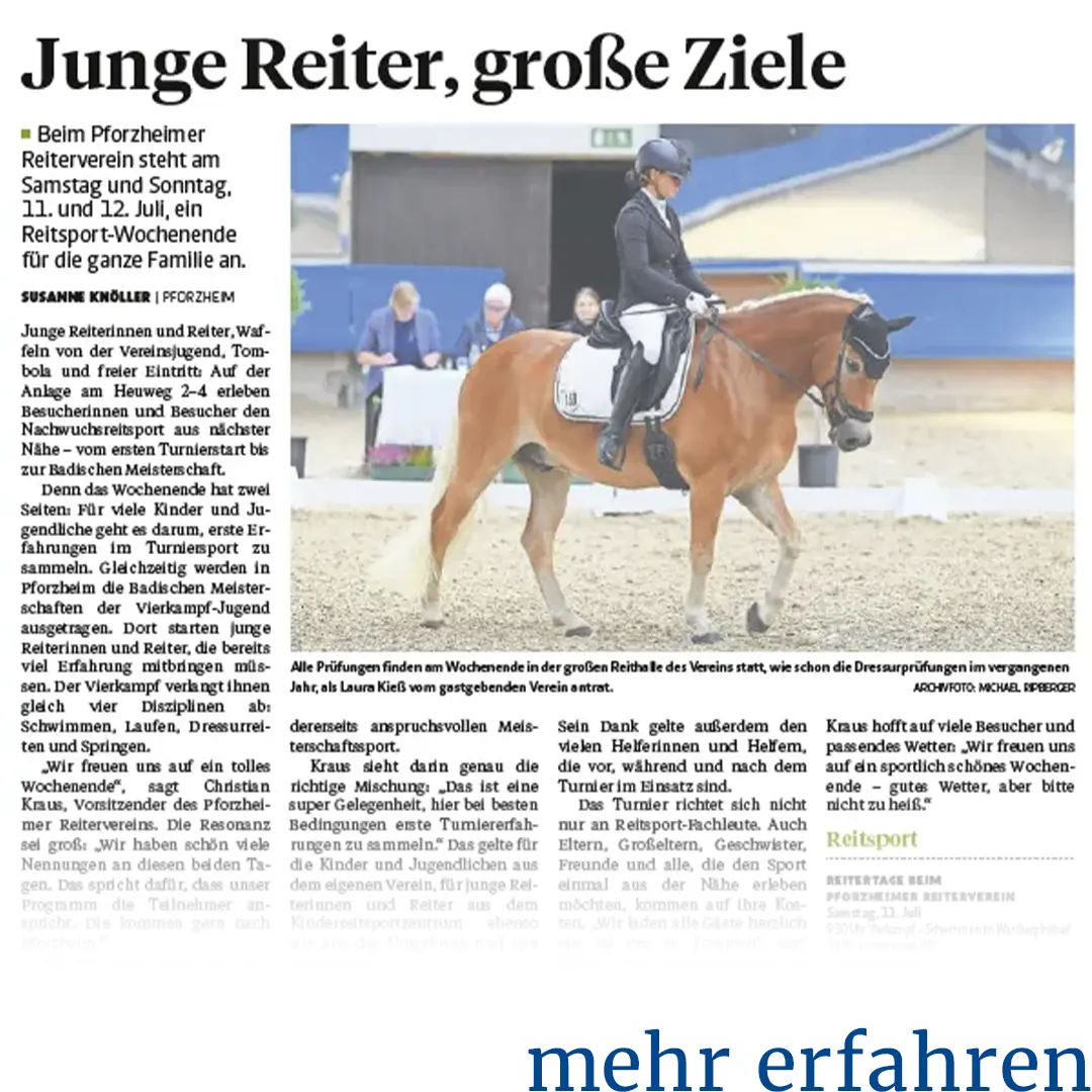 Junge Reiter große Ziele