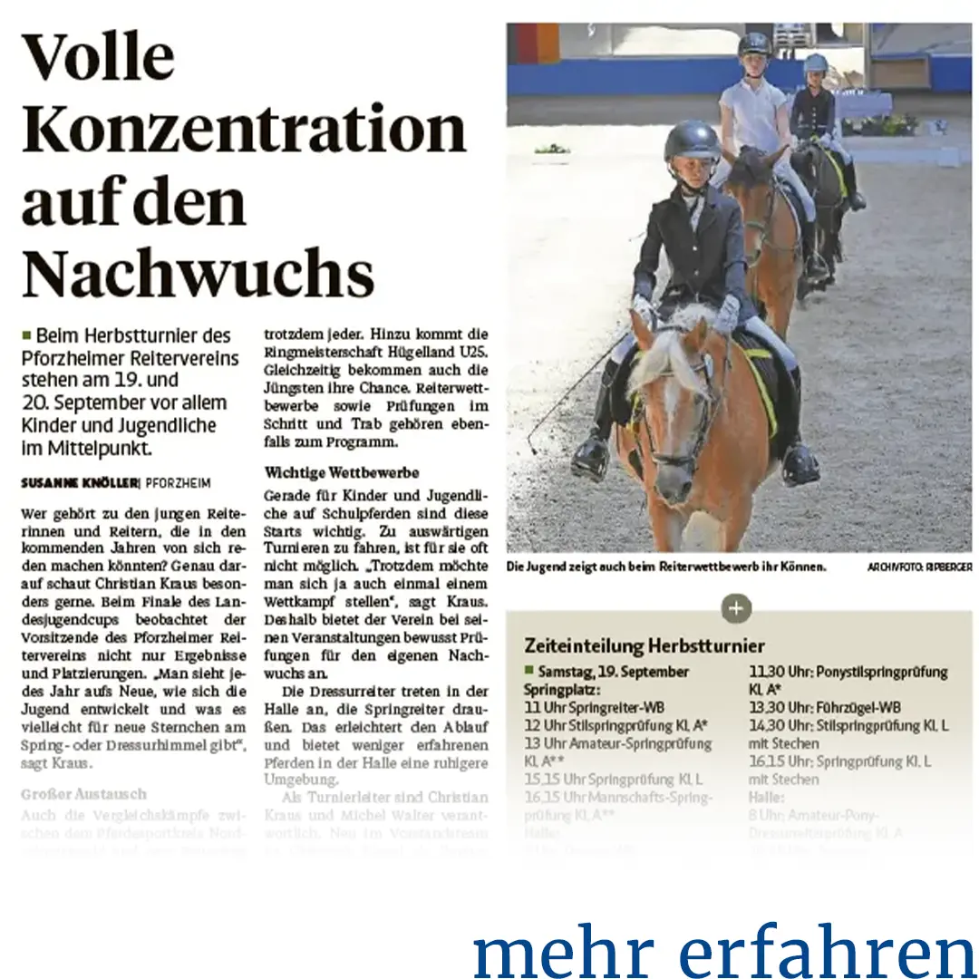 Volle Konzentration auf den Nachwuchs